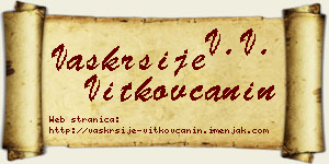 Vaskrsije Vitkovčanin vizit kartica